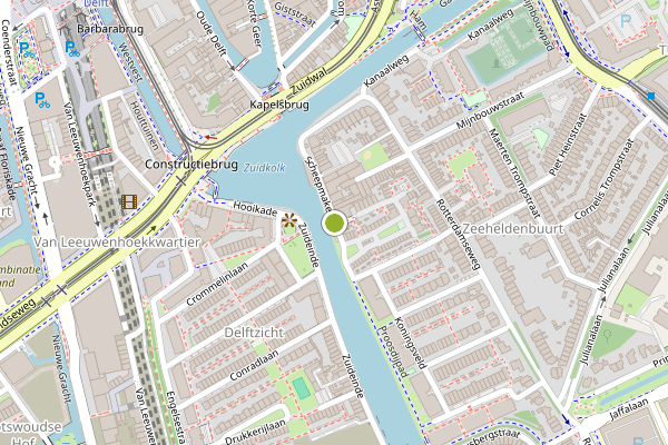Ambulance-melding op Scheepmakerij, Delft op 1 augustus, kaart-overzicht