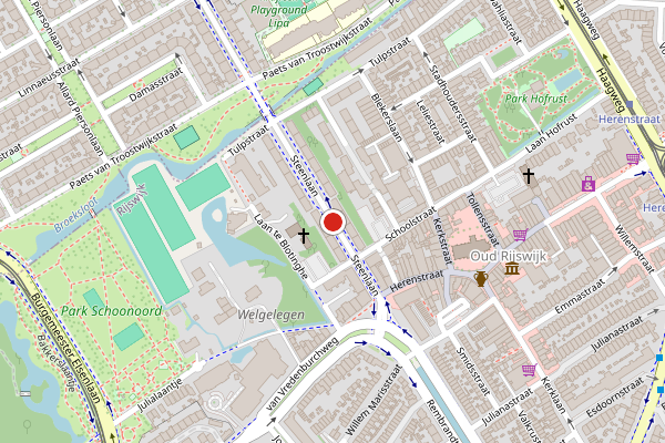 Brandweer-melding op Steenlaan, Rijswijk op 1 augustus, kaart-overzicht