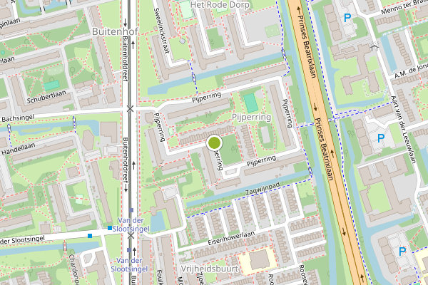 Ambulance-melding op Pijperring, Delft op 1 augustus, kaart-overzicht