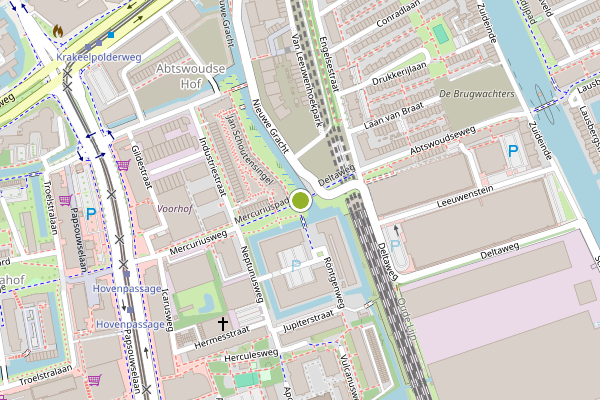 Ambulance-melding op Mercuriuspad, Delft op 1 augustus, kaart-overzicht
