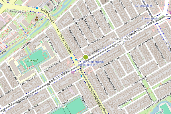Ambulance-melding op Jonckbloetplein, Den Haag op 1 augustus, kaart-overzicht