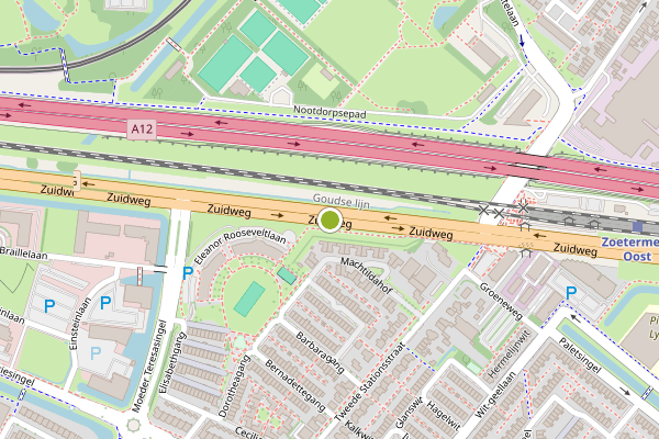 Ambulance-melding op Zuidweg, Zoetermeer op 1 augustus, kaart-overzicht
