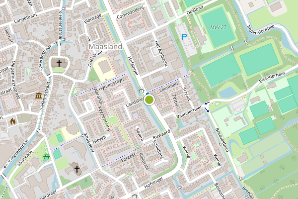 Ambulance-melding op Hofsingel, Maasland op 2 augustus, kaart-overzicht