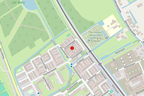 Brandweer-melding op Schoutenlaan, Pijnacker op 2 augustus, kaart-overzicht