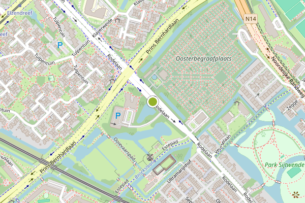 Ambulance-melding op Rodelaan, Voorburg op 2 augustus, kaart-overzicht