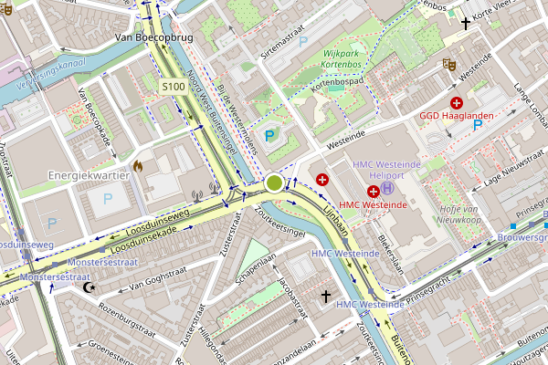 Ambulance-melding op Lijnbaan, Den Haag op 2 augustus, kaart-overzicht