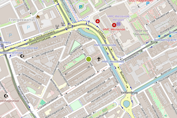 Ambulance-melding op Jacobastraat, Den Haag op 2 augustus, kaart-overzicht