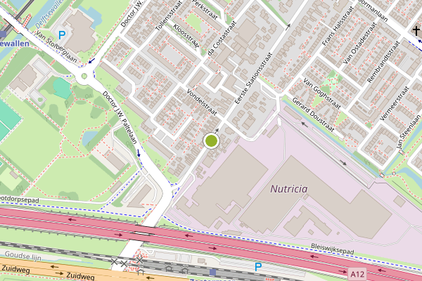 Ambulance-melding op Eerste Stationsstraat, Zoetermeer op 2 augustus, kaart-overzicht