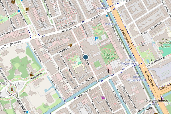 Politie-melding op Frederikstraat, Den Haag op 2 augustus, kaart-overzicht