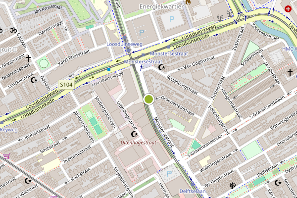 Ambulance-melding op Monstersestraat, Den Haag op 2 augustus, kaart-overzicht