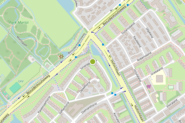 Ambulance-melding op Smaragdhorst, Den Haag op 2 augustus, kaart-overzicht