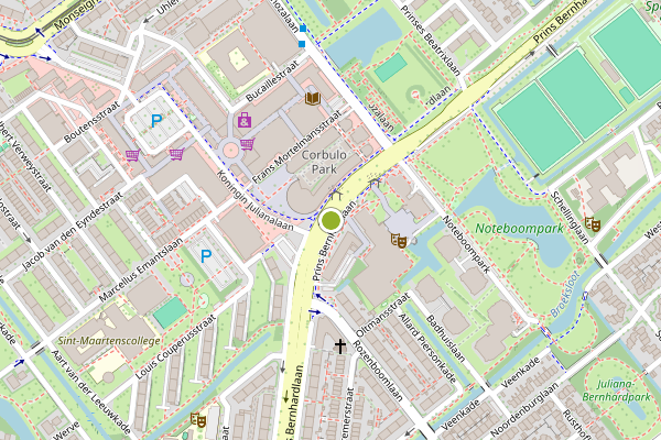 Ambulance-melding op Prins Bernhardlaan, Voorburg op 19 mei, kaart-overzicht