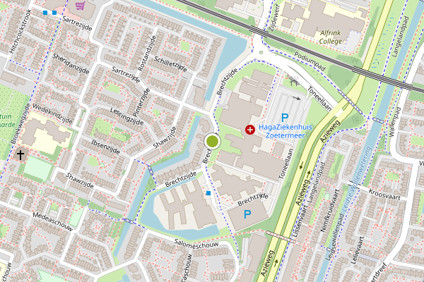 Ambulance-melding op Brechtzijde, Zoetermeer op 3 augustus, kaart-overzicht