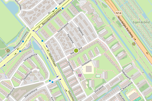Ambulance-melding op Robertaland, Den Haag op 19 mei, kaart-overzicht