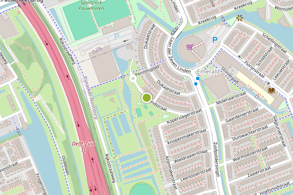 Ambulance-melding op Pondstraat, Delfgauw op 3 augustus, kaart-overzicht