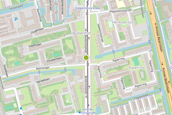 Ambulance-melding op Buitenhofdreef, Delft op 3 augustus, kaart-overzicht