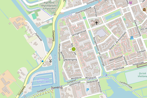 Ambulance-melding op Bovenkruier, Schipluiden op 3 augustus, kaart-overzicht