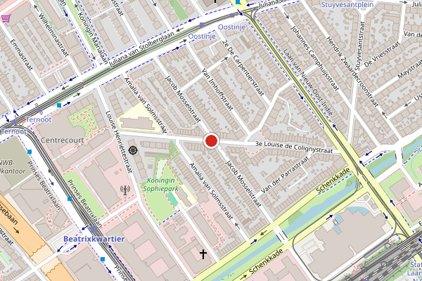 Brandweer-melding op 2e Louise de Colignystraat, Den Haag op 3 augustus, kaart-overzicht