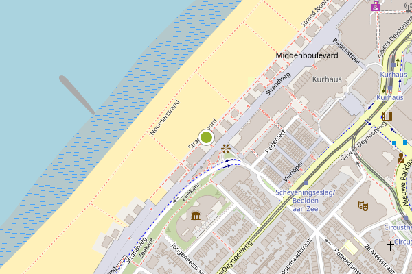 Ambulance-melding op Strand Noord, Den Haag op 3 augustus, kaart-overzicht