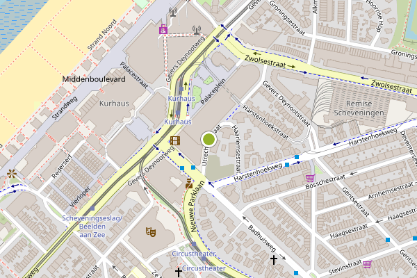 Ambulance-melding op Utrechtsestraat, Den Haag op 3 augustus, kaart-overzicht
