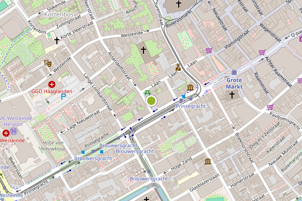 Ambulance-melding op Varkenmarkt, Den Haag op 3 augustus, kaart-overzicht