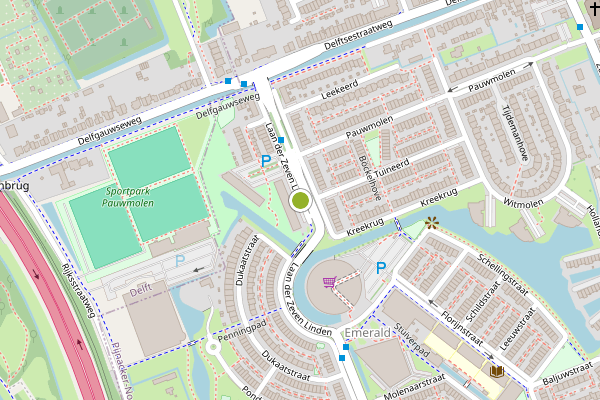 Ambulance-melding op Laan der Zeven Linden, Delfgauw op 3 augustus, kaart-overzicht