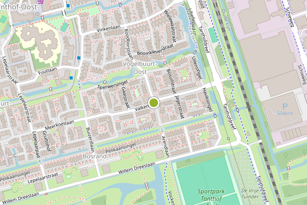 Ambulance-melding op Valkenlaan, Delft op 3 augustus, kaart-overzicht