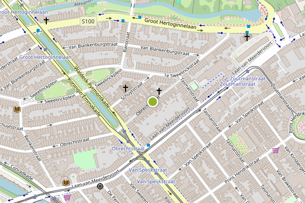 Ambulance-melding op Obrechtstraat, Den Haag op 3 augustus, kaart-overzicht