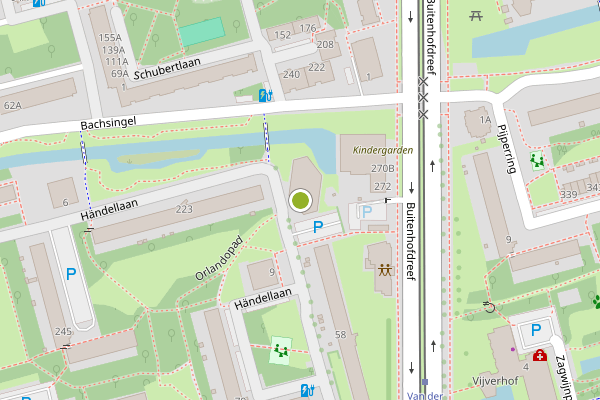 Ambulance-melding op Handellaan, Delft op 4 augustus, kaart-overzicht