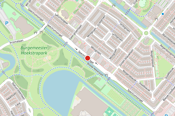 Brandweer-melding op Spectrumsingel, Zoetermeer op 4 augustus, kaart-overzicht