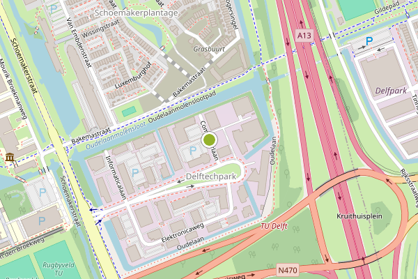 Ambulance-melding op Computerlaan, Delft op 4 augustus, kaart-overzicht