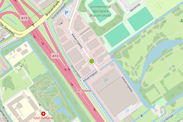 Ambulance-melding op Kleveringweg, Delft op 4 augustus, kaart-overzicht