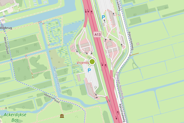 Ambulance-melding op Vrijenban, Delft op 4 augustus, kaart-overzicht