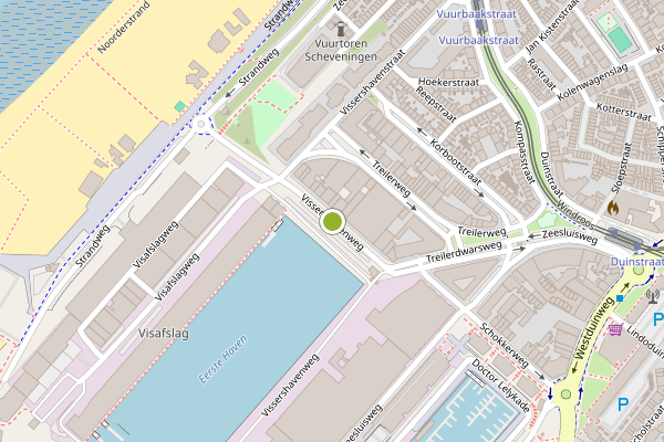 Ambulance-melding op Vissershavenweg, Den Haag op 4 augustus, kaart-overzicht