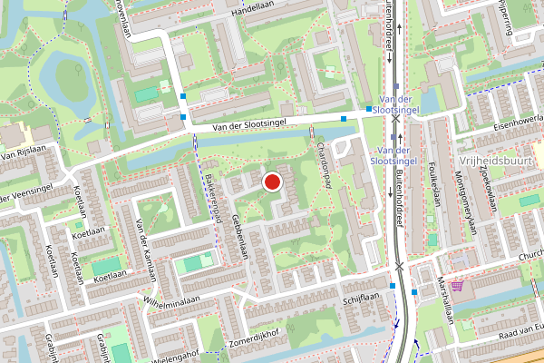 Brandweer-melding op Gebbenlaan, Delft op 20 mei, kaart-overzicht