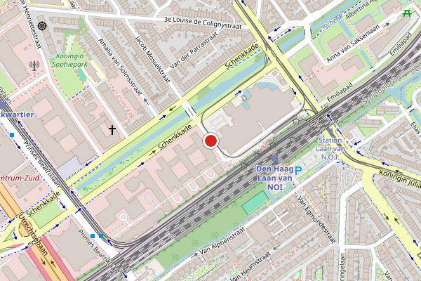 Brandweer-melding op Wilhelmina van Pruisenweg, Den Haag op 4 augustus, kaart-overzicht