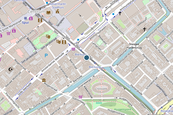 Politie-melding op Spui, Den Haag op 4 augustus, kaart-overzicht