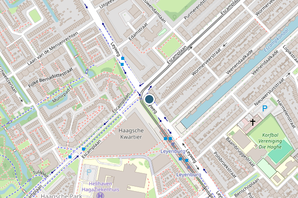 Politie-melding op Leyweg, Den Haag op 4 augustus, kaart-overzicht