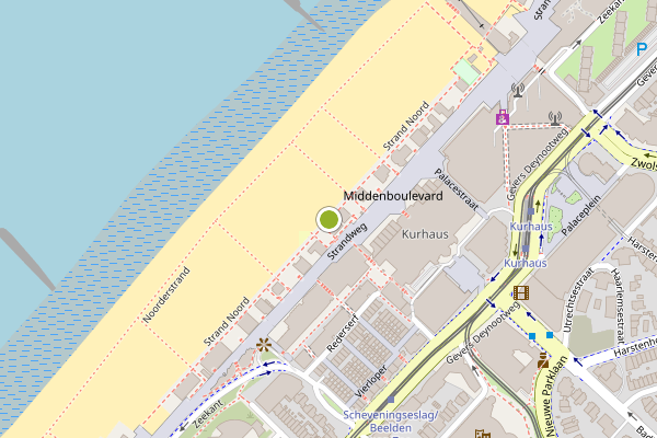 Ambulance-melding op Strand Noord, Den Haag op 4 augustus, kaart-overzicht