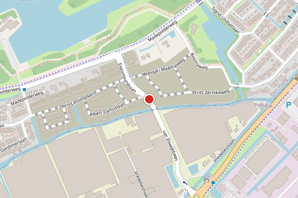 Brandweer-melding op Exporteursbaan, Den Haag op 4 augustus, kaart-overzicht