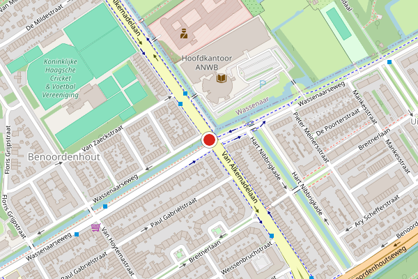 Brandweer-melding op Van Alkemadelaan, Den Haag op 4 augustus, kaart-overzicht