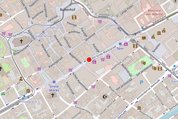 Brandweer-melding op Grote Marktstraat, Den Haag op 20 mei, kaart-overzicht