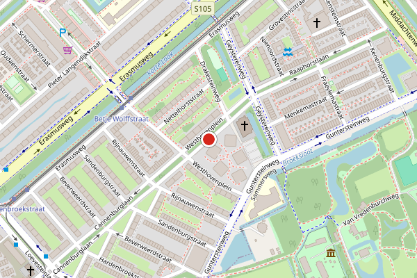 Brandweer-melding op Westhovenplein, Den Haag op 5 augustus, kaart-overzicht