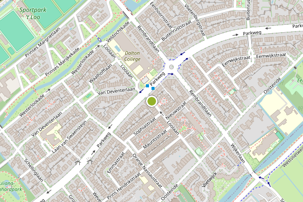 Ambulance-melding op Loolaan, Voorburg op 5 augustus, kaart-overzicht