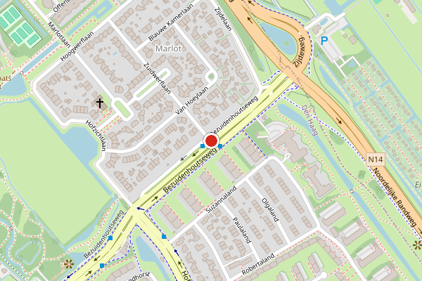 Brandweer-melding op Bezuidenhoutseweg, Den Haag op 5 augustus, kaart-overzicht