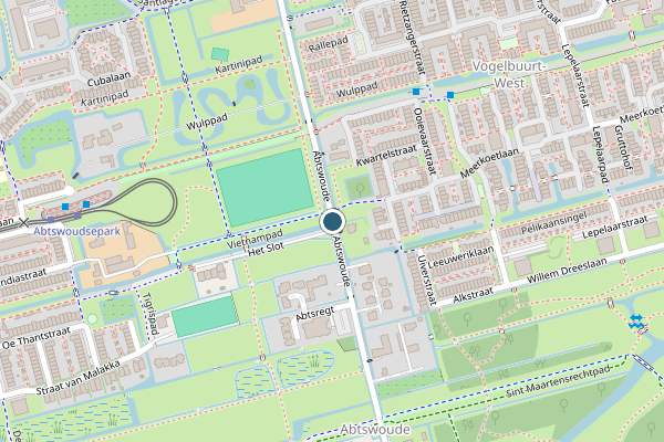 Politie-melding op Abtswoude, Delft op 5 augustus, kaart-overzicht