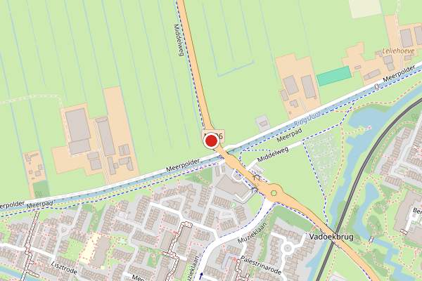 Brandweer-melding op Middelweg, Zoetermeer op 5 augustus, kaart-overzicht