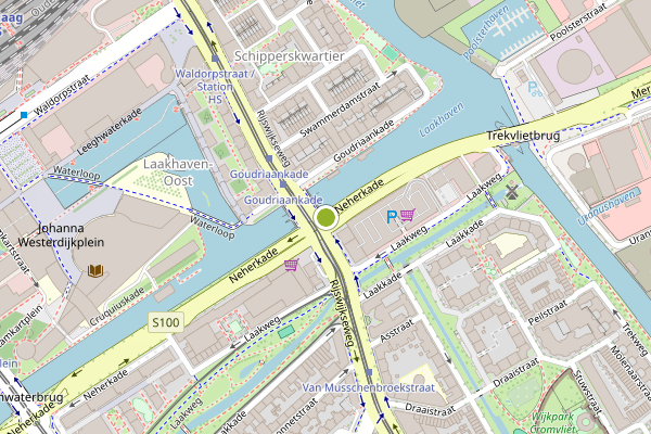Ambulance-melding op Neherkade, Den Haag op 5 augustus, kaart-overzicht