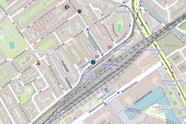 Politie-melding op Stationsplein, Den Haag op 5 augustus, kaart-overzicht