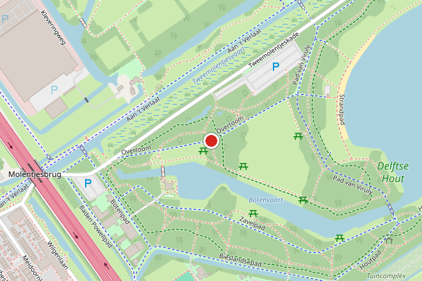 Brandweer-melding op Overtoom, Delft op 5 augustus, kaart-overzicht
